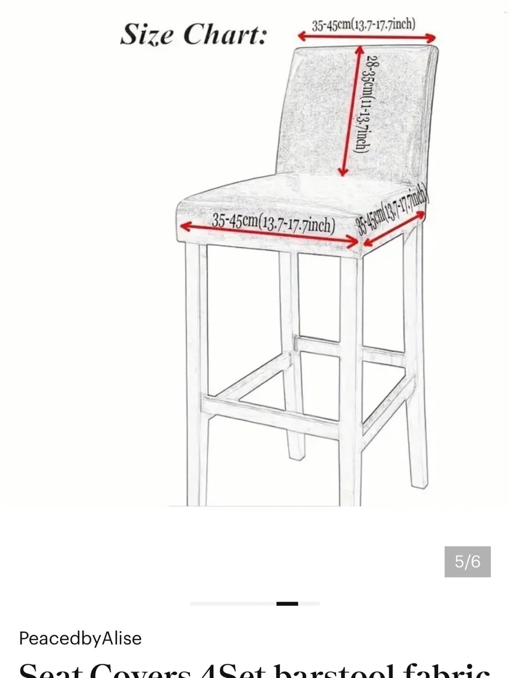 Stretch Bar Stool Cover in Gray with Black Pattern